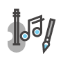 guitar and brush icon for Art subject